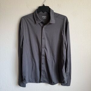 Men’s L Gray UNTUCKit Basic Casual Lightweight School Button Up Shirt